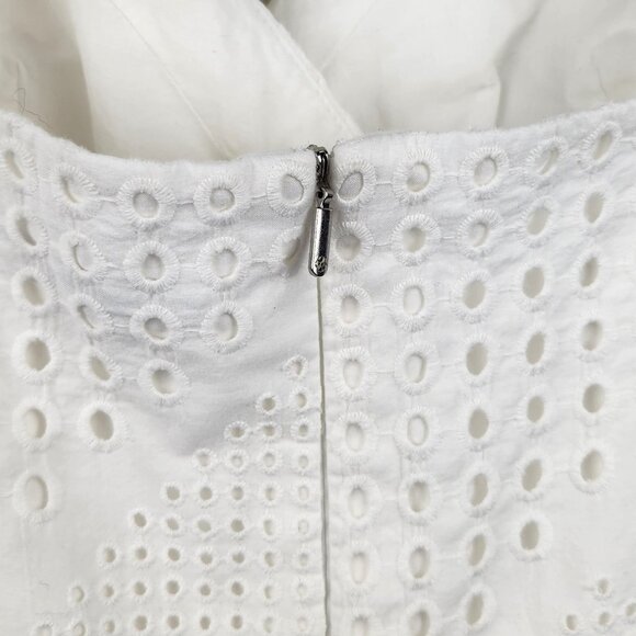 Trina Turk White Tahlia Eyelet Romper Adjustable Straps sz 2 - Picture 6 of 9
